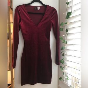 Elegant Red Velvet Dress